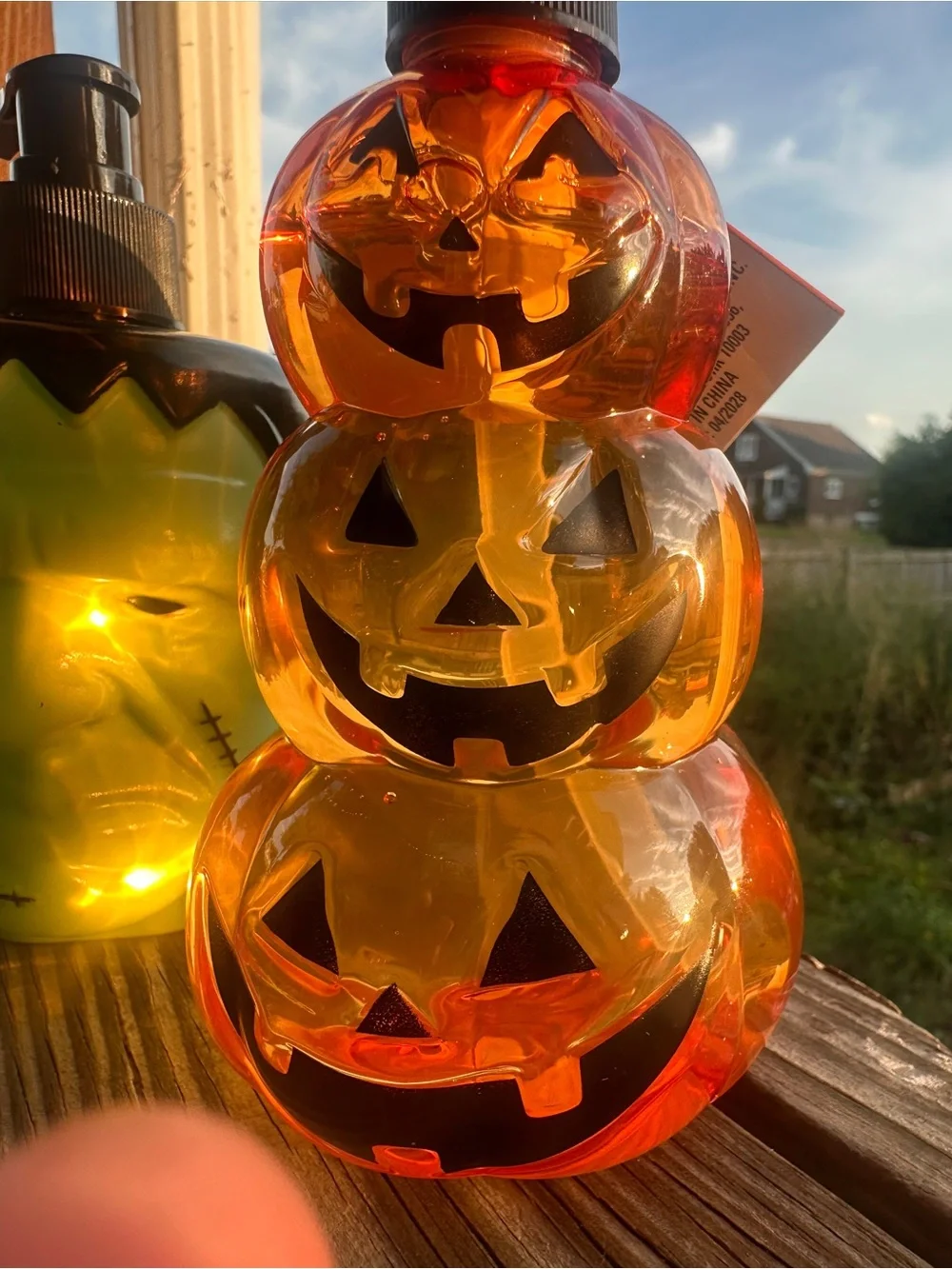 Set of 3 Halloween Hand Soaps - Skull, Pumpkins & Frankenstein - Refillable!
